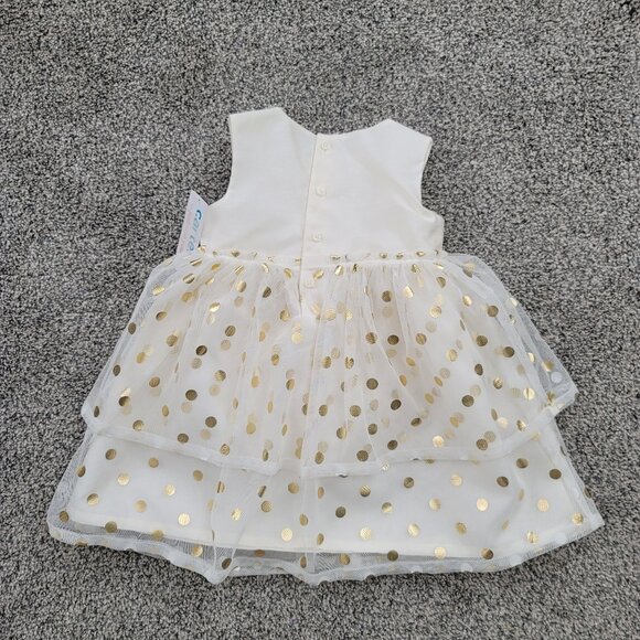 Carter's Baby Girls Off White Dress with Pokeadots 12 Months New with Tag! - Picture 2 of 7